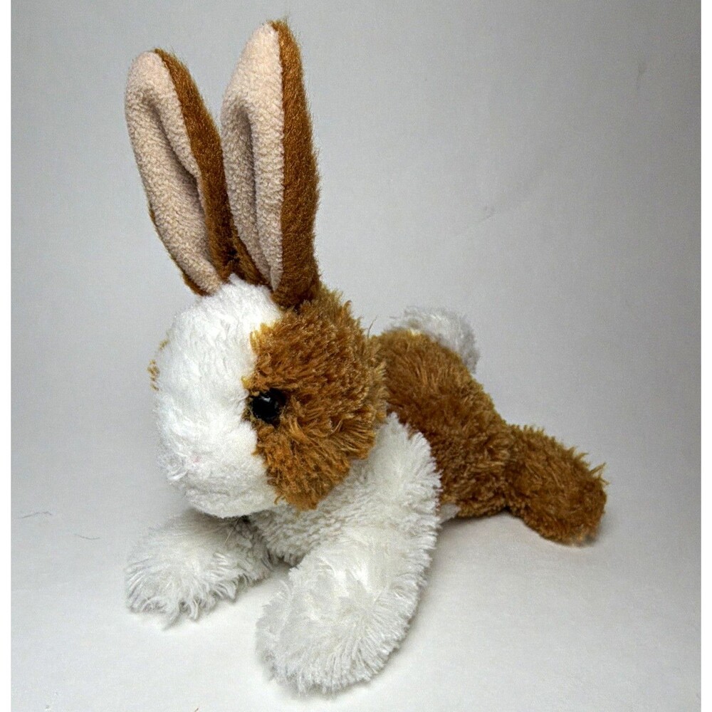 Aurora Brown & White Bunny Rabbit Plush Stuffed Animal 6 inches tall